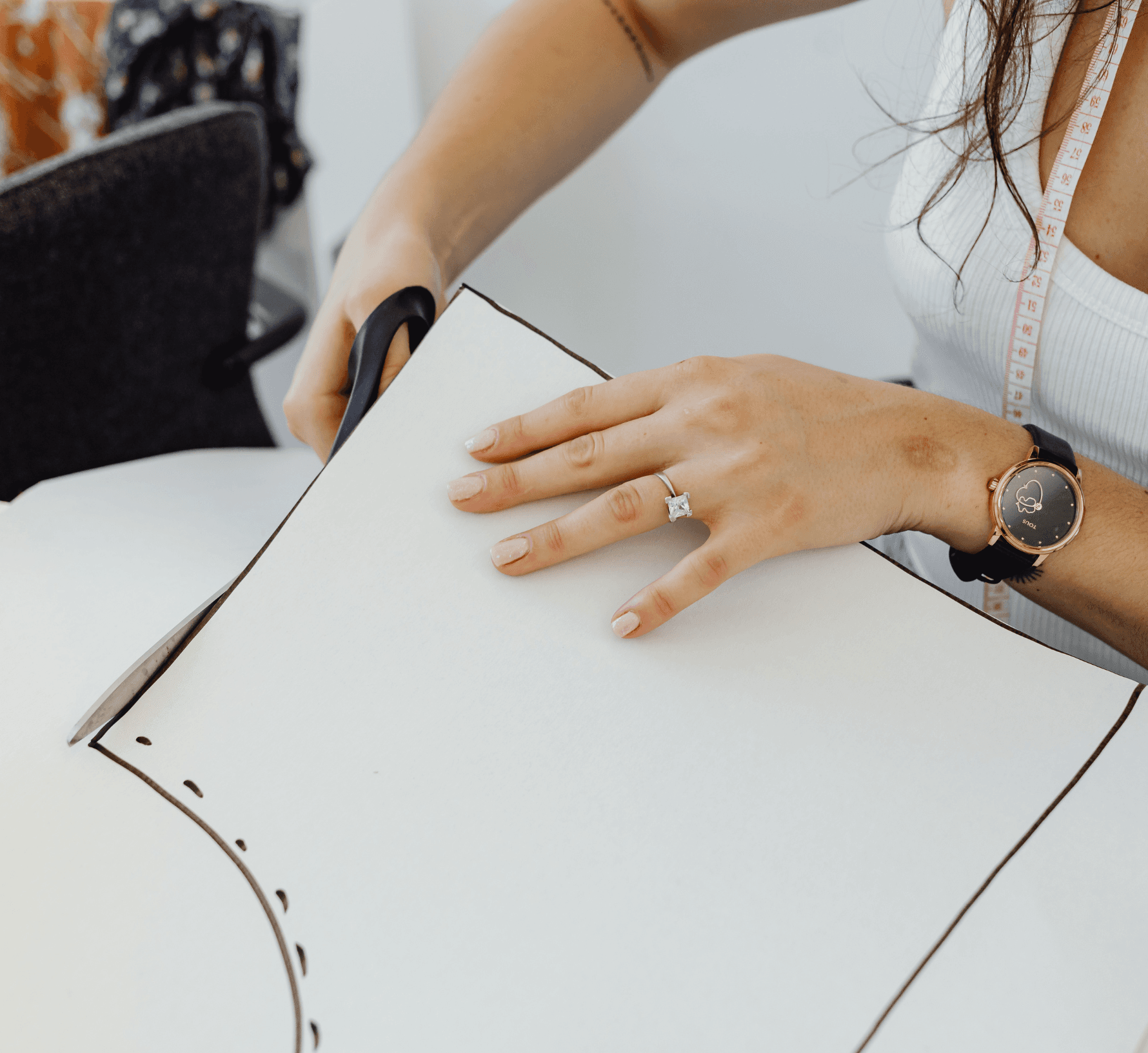 Zuschnitt einer Schablone